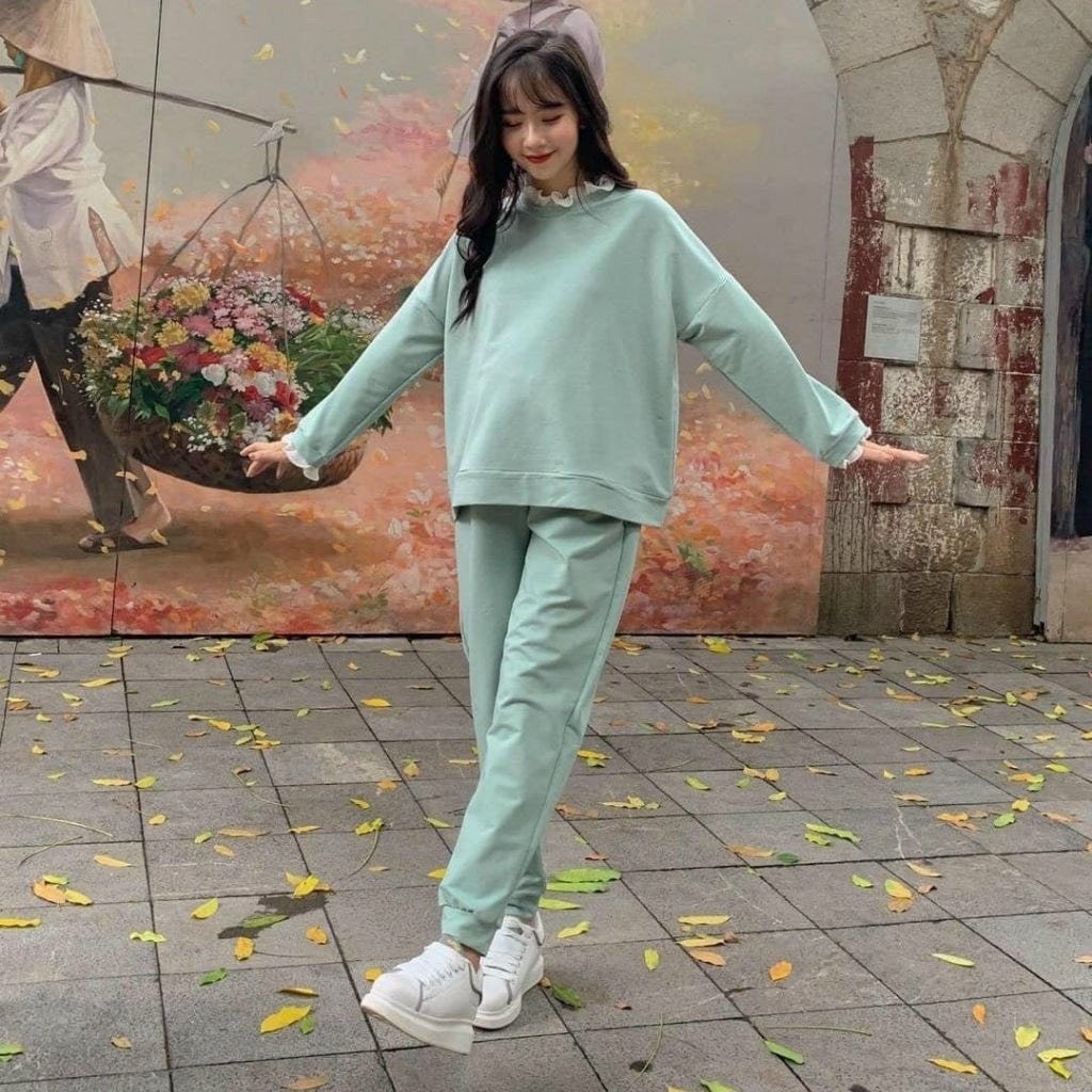Bộ Bầu Thu Đông Kết Hợp Sau Sinh 2 Chức Năng Dài Tay Chất Nỉ Ấm, Đồ Mặc Cho Con Bú Trẻ Trung Thể Thao HT4630 Honey Mommy