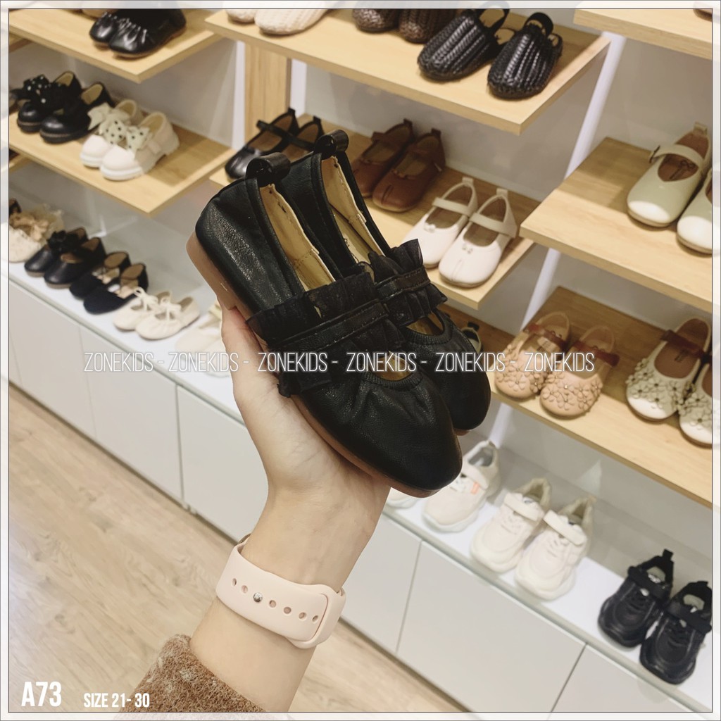 Giày búp bê quai ngang phối bèo nhún cho bé gái Zonekids - A73