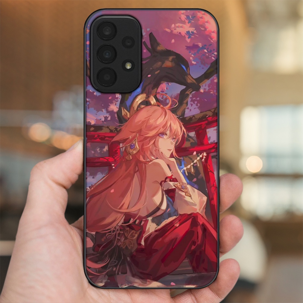 Ốp lưng Samsung A23 viền đen in hình Yae Miko Genshin Impact