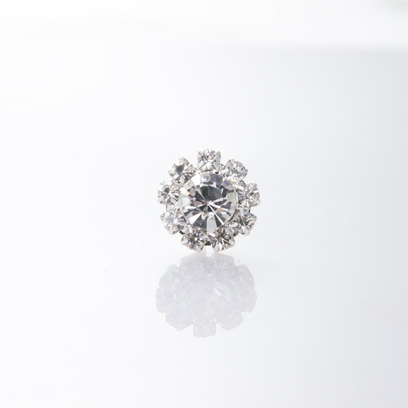 Khuyên tai mặt đính đá kiểu hoa hướng dương lấp lánh phong cách Hàn Quốc sang trọng