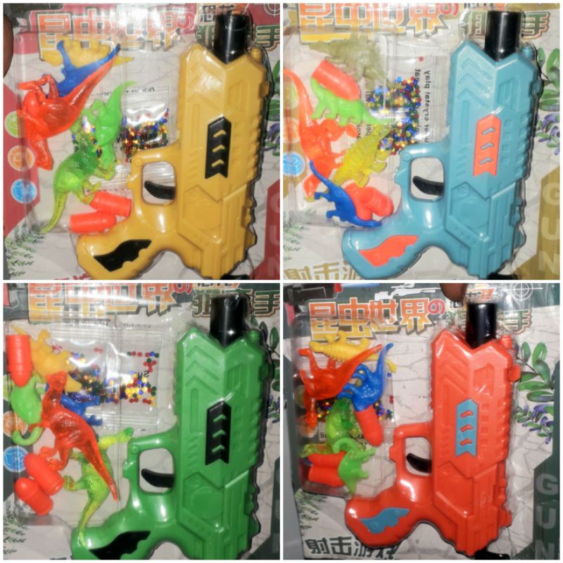 Một bộ bằng nhựa súng_đồ chơi nhựa dài16cm săn khủng long