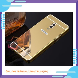 Ốp lưng tráng gương mạ vàng J7 plus (J7+) - Đủ 4 màu: Màu vàng, Màu trắng bạc, Màu ghi đen, Màu hồng