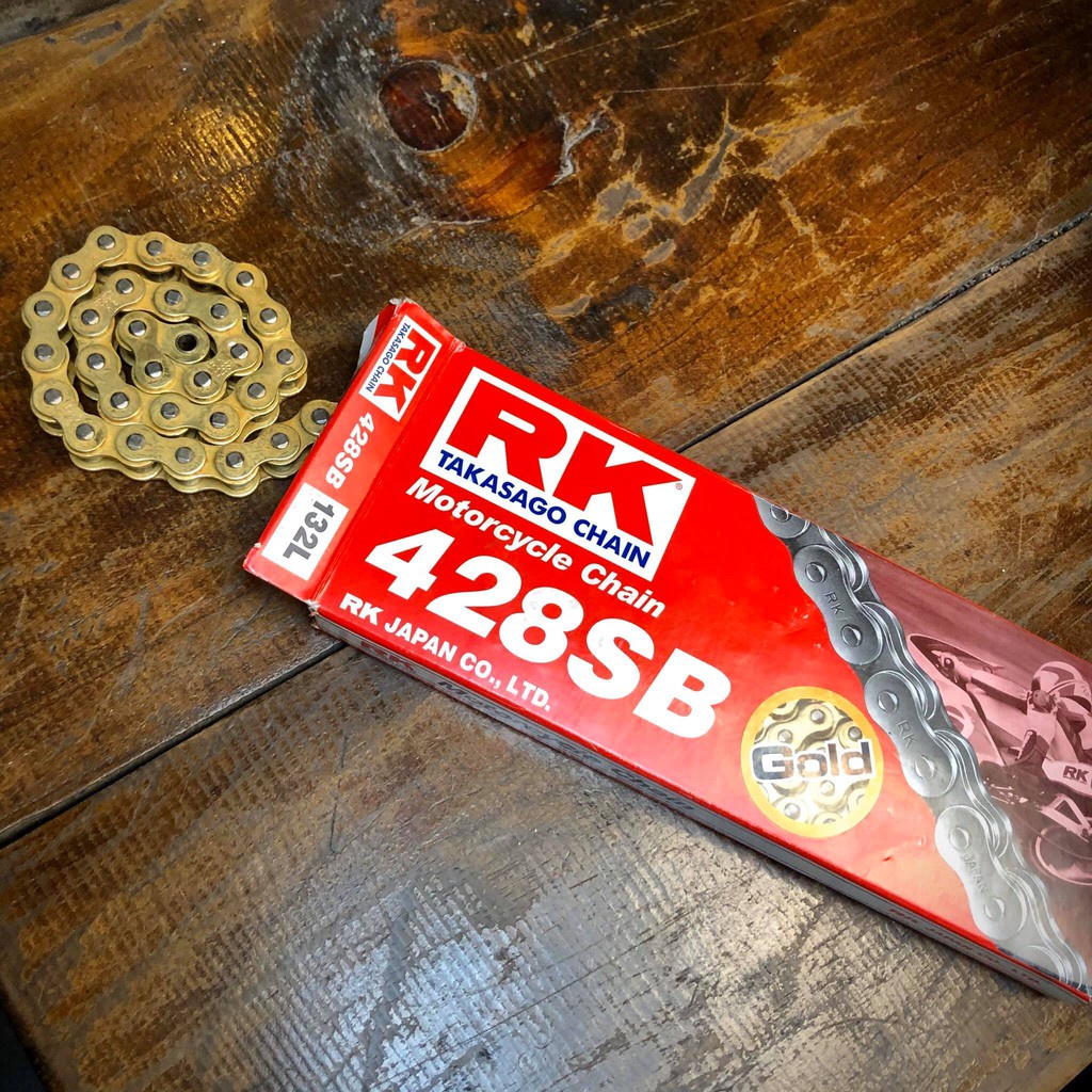 Sợi Sên Xích RK GB428SB vàng , 9Li , 124 mắc chính hãng , nhập Nhật