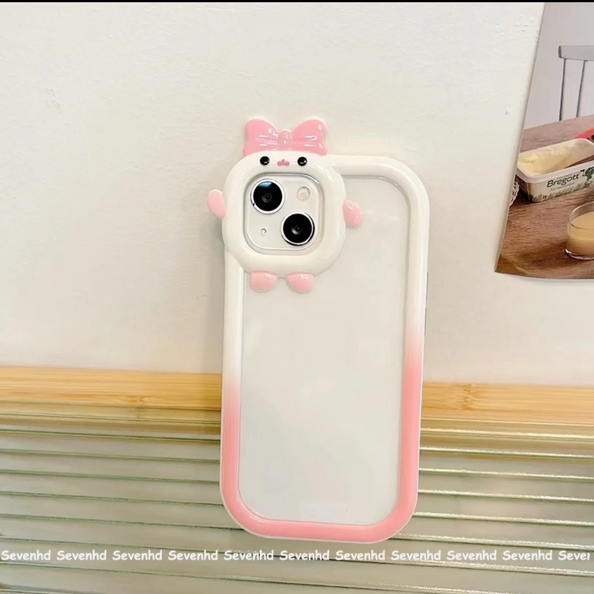 Ốp Điện Thoại Dẻo Trong Suốt Màu Gradient Họa Tiết Quái Vật Nhỏ Cho iPhone 14 13 12 11 Pro Max Xs Max Xr X 7 8 6 6s Plus