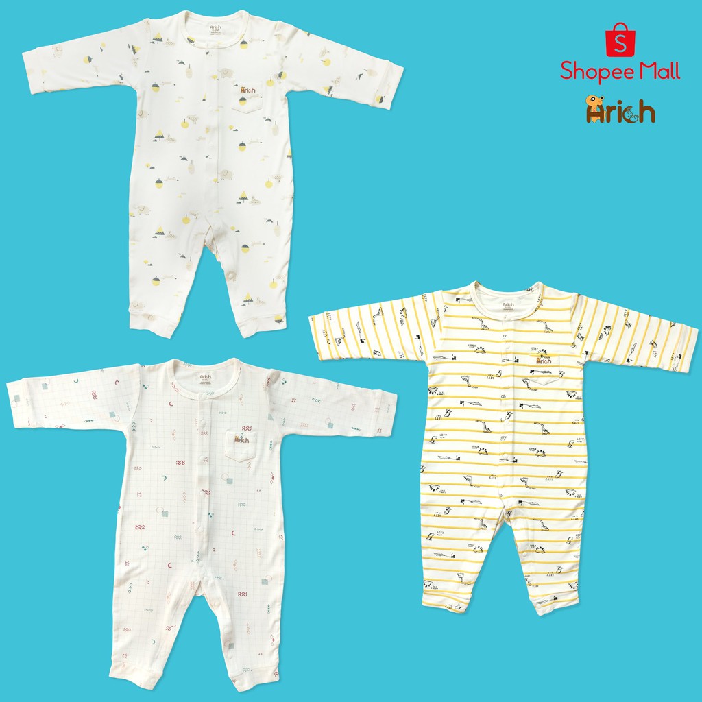 Bộ body dài Arich họa tiết mới (size từ 0-3 tháng đến 9-12m tháng)