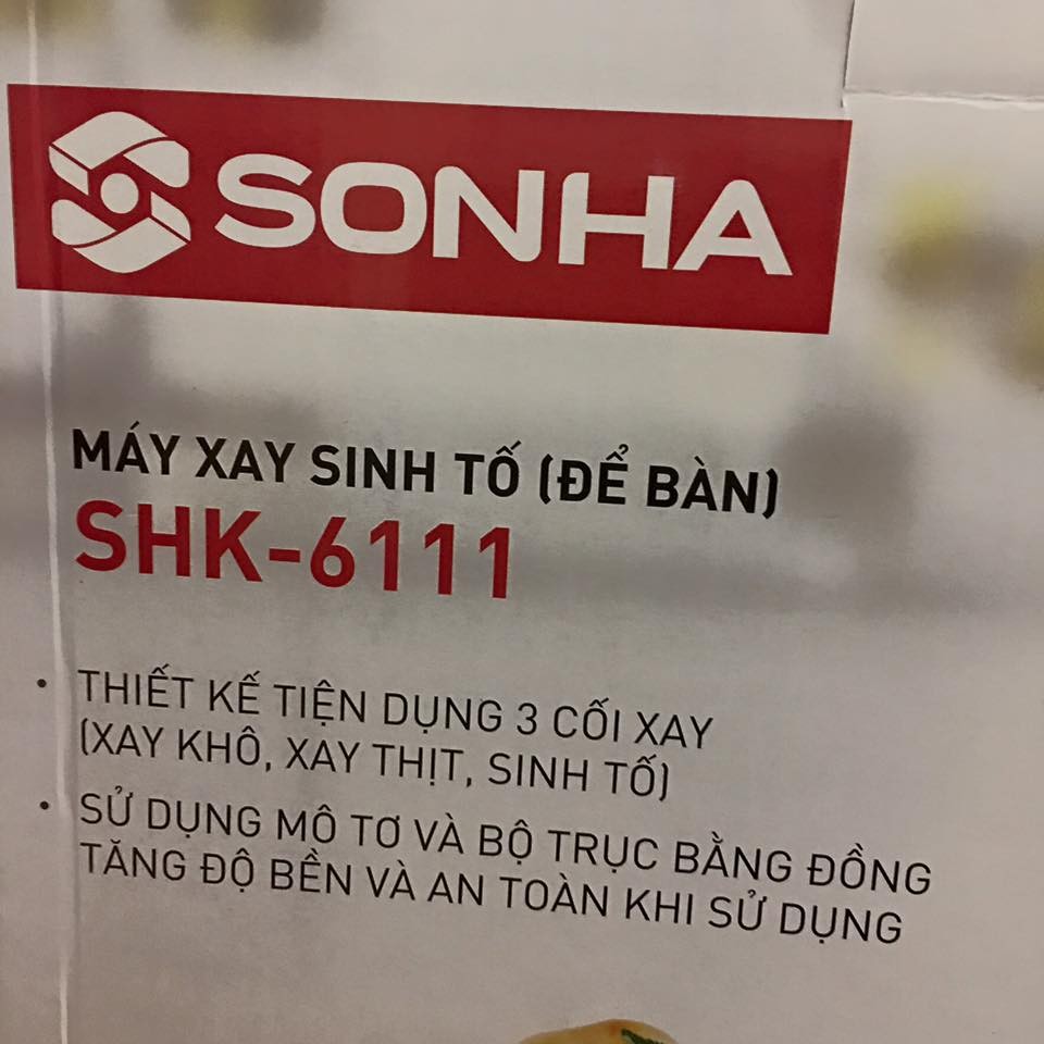 MÁY XAY SINH TỐ 3 CỐI SƠN HÀ 6111