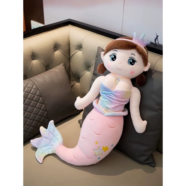 Gấu nhồi bông vải Miniso mềm mại, hàng nhập khẩu cao cấp mẫu Nàng Tiên Cá cho bé gái