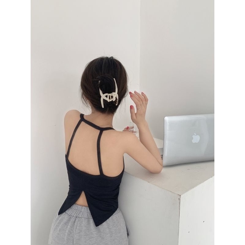 Áo Hai Dây Dáng Ngắn Hở Lưng Thời Trang Mùa Hè Quyến Rũ Cho Nữ