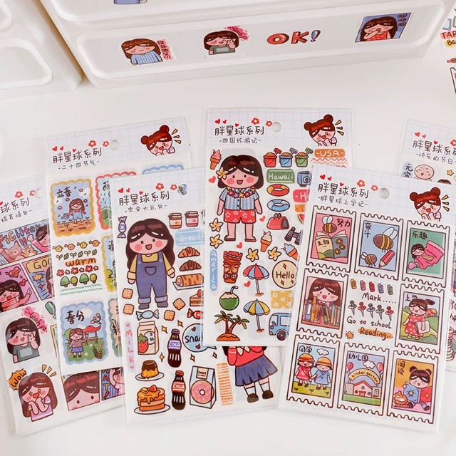 Set 4 tờ stickers dễ thương