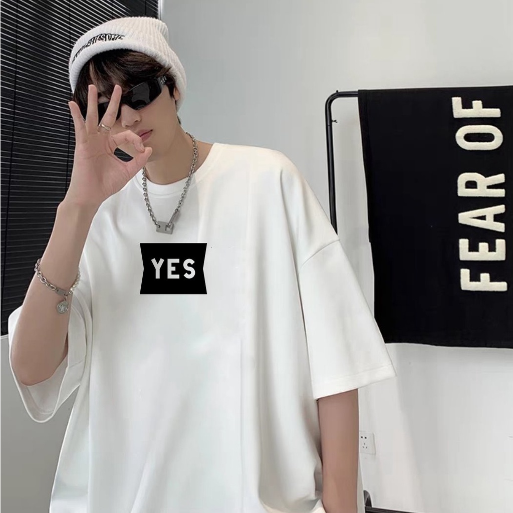 Áo phông nam nữ tay lỡ form rộng Yes vải dày mịn 2022T3423