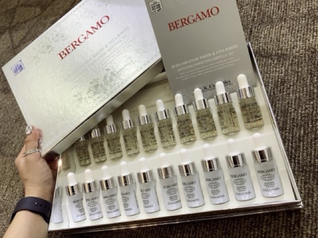 [FREESHIP 50K] Set 20 serum dưỡng trắng BERGAMO SNOW WHITE & VITA-WHITE WHITENING