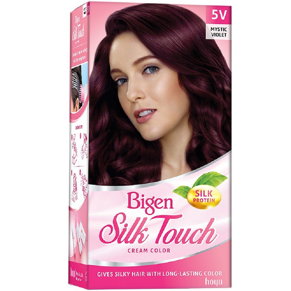 Thuốc Nhuộm Tóc 5V Đỏ Tím Violet  Bigen Silk Touch Cream Color BST Chính Hãng. TAT bảo trợ.