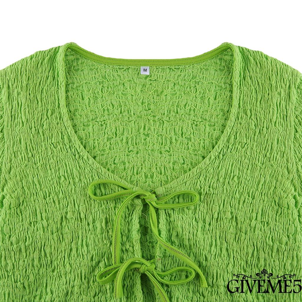 Áo croptop tay dài màu sắc thời trang dành cho nữ