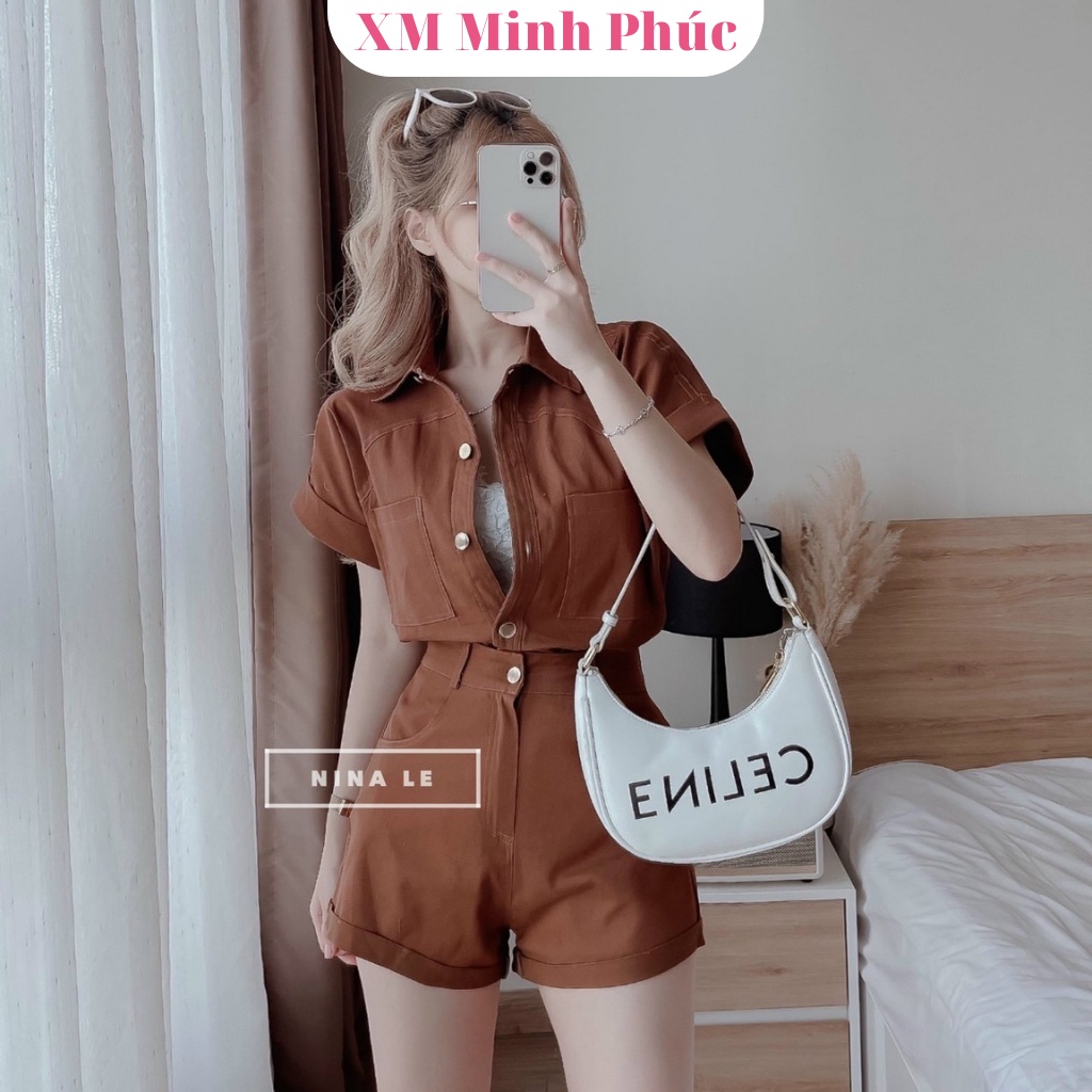 Set Bộ Nữ,set Đi Biển Dự Tiệc Dạo Phố Áo Cổ Vest Kèm Quần Đùi Năng Động Sang Chảnh Thời Trang [XM MINH PHÚC]