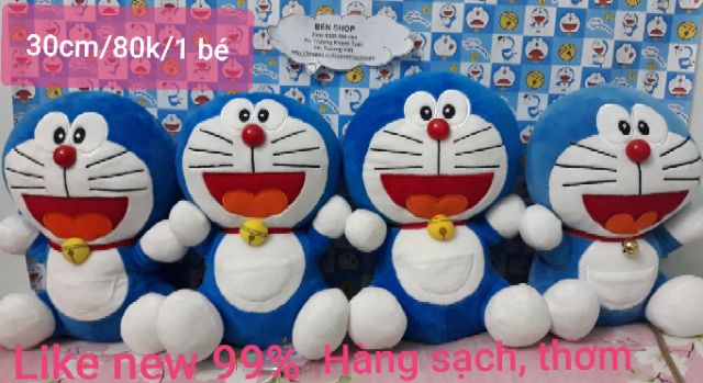 Gấu bông mèo máy Đôraemon size 30cm, like new 99%, bao hàng đẹp, sạch, thơm💟💟💟