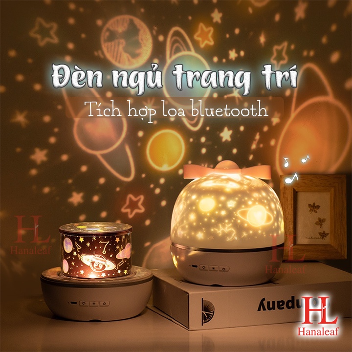 Đèn ngủ để bàn kết hợp Loa nghe nhạc Bluetooth, Đèn ngủ trang trí vũ trụ 3D giúp bé ngủ ngon