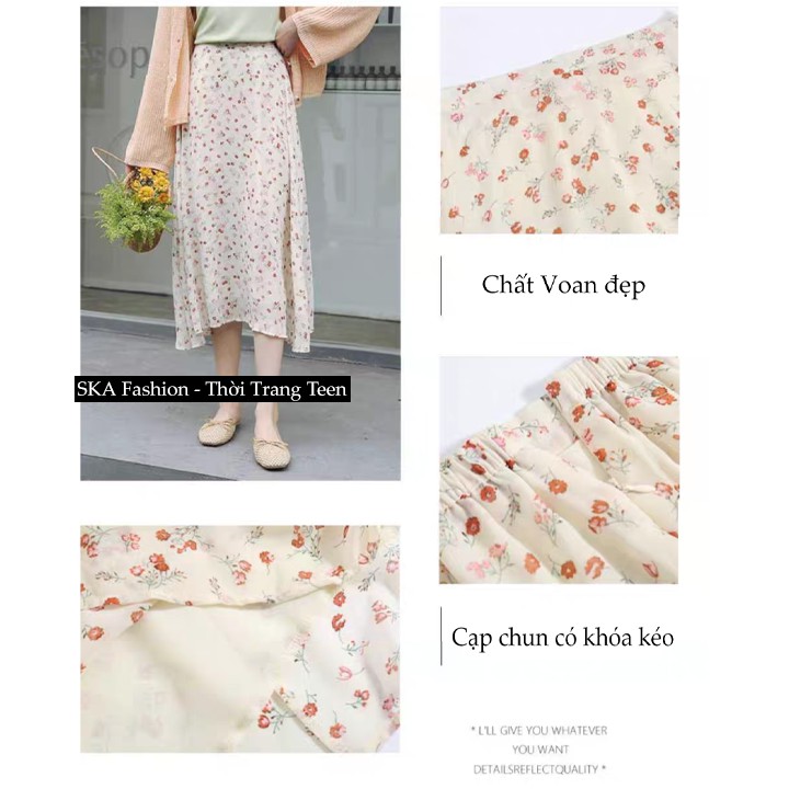 Chân Váy Trắng Dài Voan Midi Hoa Nhí, Chân Váy 2 Lớp - SKA | BigBuy360 - bigbuy360.vn