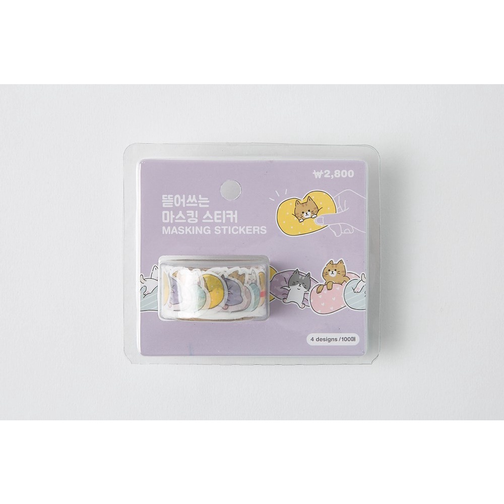Cuộn Băng Dán Trang Trí Sticker ARTBOX Hàn Quốc Hình Những Chú Mèo