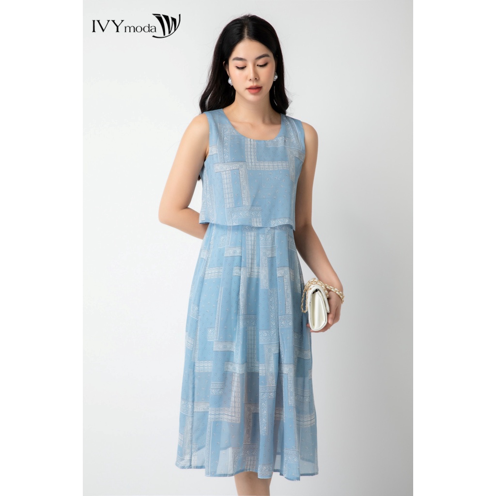 Đầm xòe xếp tầng nữ IVY moda MS 41M6559