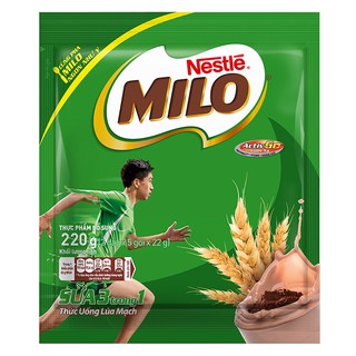 [Tặng 2 hộp Milo bữa sáng] Thức uống lúa mạch Nestlé MILO Sữa 3 trong 1 bịch 220grx2