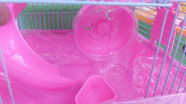 Lồng hamster 2 tầng lớn ráp sẵn đầy đủ phụ kiện