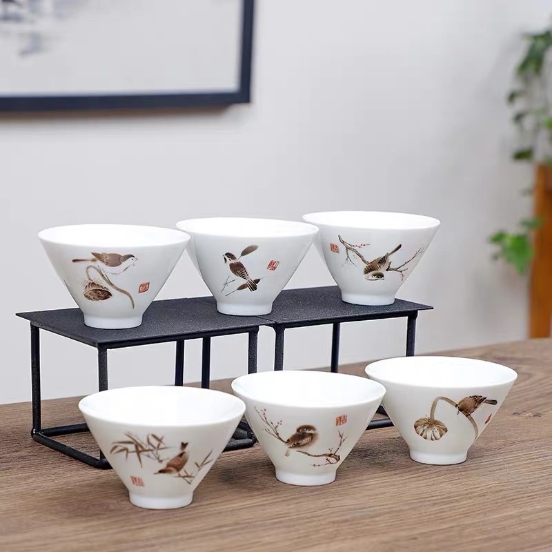 Bộ chén sứ trắng bạch định