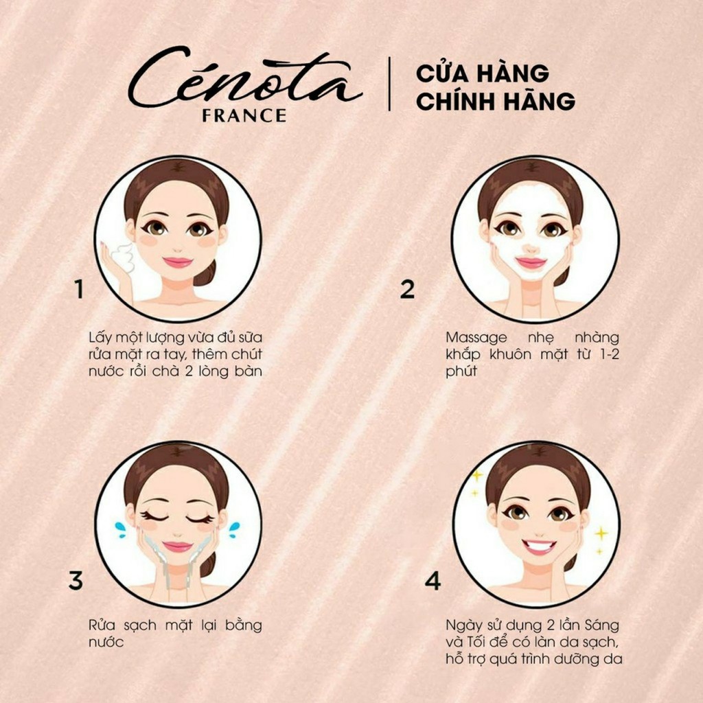 Sữa rửa mặt trắng da Cénota Whitening Facial Cleanser 150ml - Store Việt