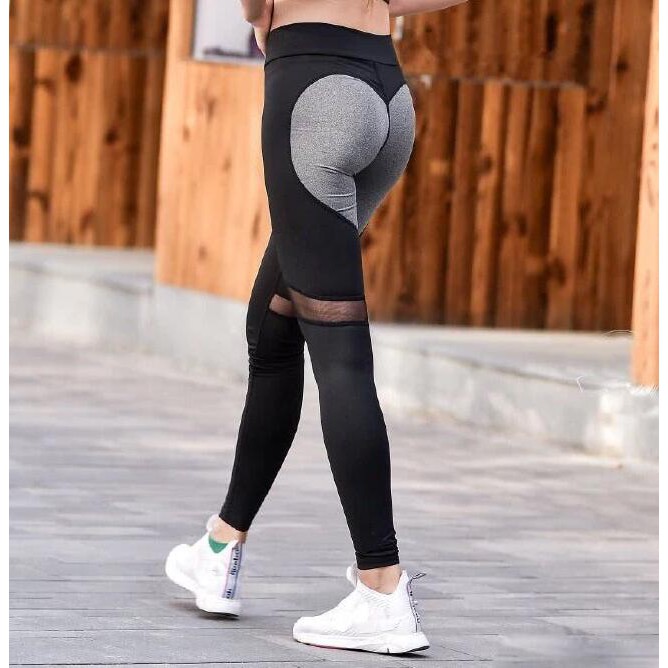 Quần Legging Thể Thao Nữ In Hình Trái Tim Gợi Cảm