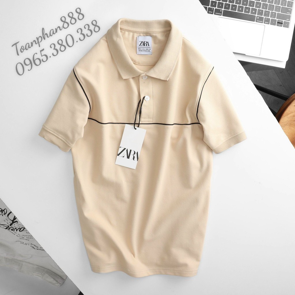 [Mã 12FASHIONSALE1 giảm 10K đơn 50K] ÁO POLO NAM TRƠN PHỐI CHỈ VIỀN ... | BigBuy360 - bigbuy360.vn