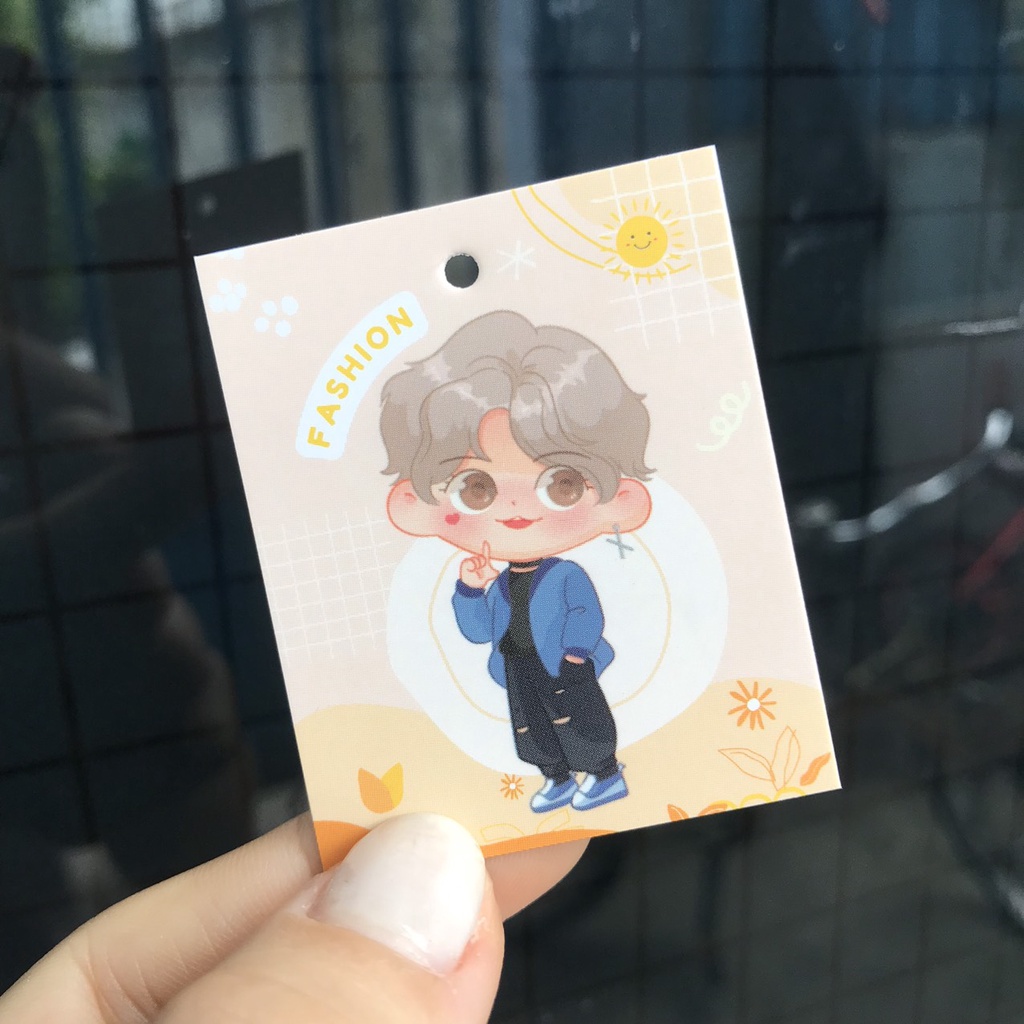 100 cái Tag Quần Áo, Mác Treo Quần Áo, Thẻ Treo Thời Trang nam, fashion baby, Size 4x5.4cm Có Đục Lỗ , Chất Liệu C300 m3