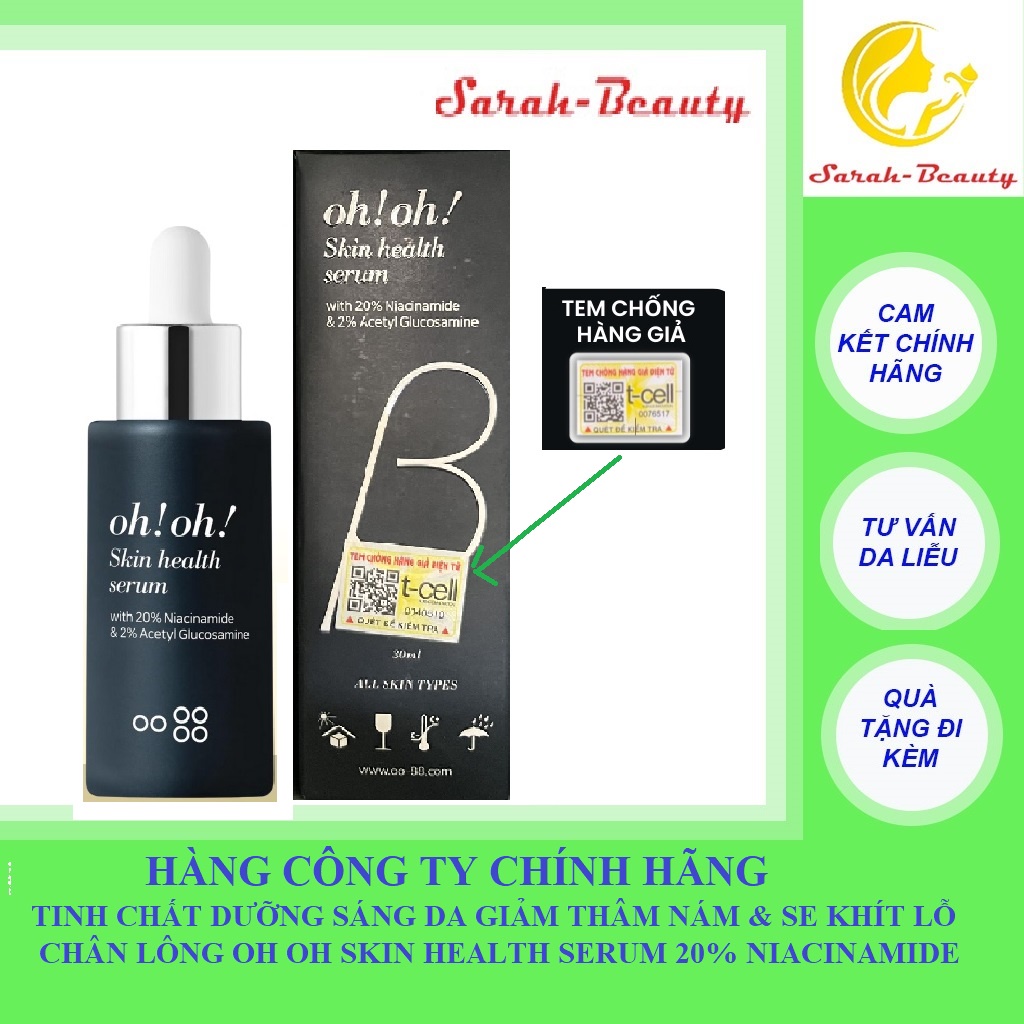 Tinh Chất Dưỡng Sáng Da, Giảm Thâm Nám & Se Khít Lỗ Chân Lông oh!oh! with 20% Niacinamide & 2% Acetyl