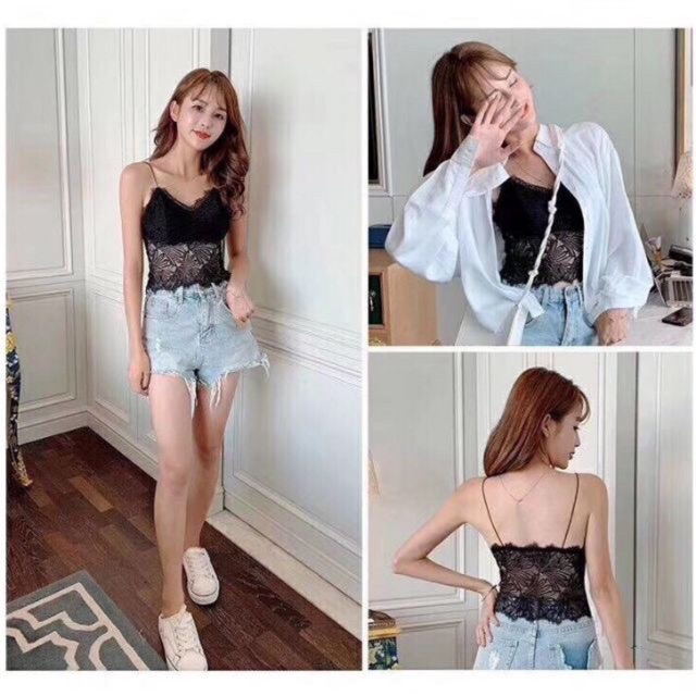 Bra dây manh_ren lá dáng dài_mút dời tháo được