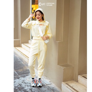 Bộ thể thao áo cutout quần bom Cchat