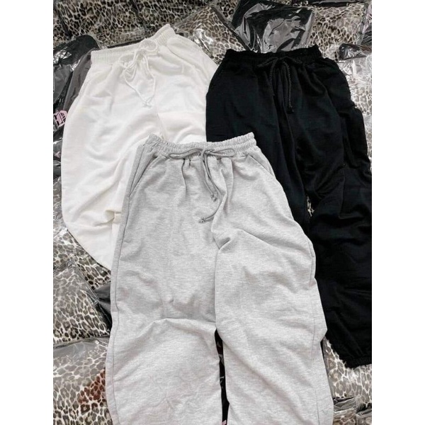 Quần jogger nữ da cá bo gấu Quần jogger trơn cá tính