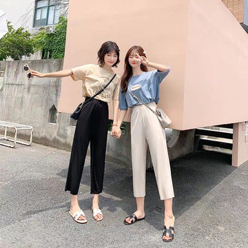 quần ống rộng Phong Cách Hàn Quốc Thời Trang Cho Nữ
