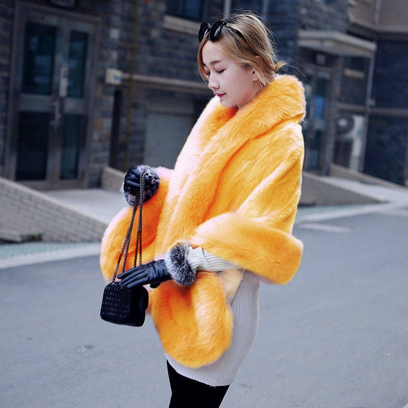 Áo Choàng Giả Lông Thú Thời Trang Thu Đông Sang Trọng Cho Nữ | BigBuy360 - bigbuy360.vn