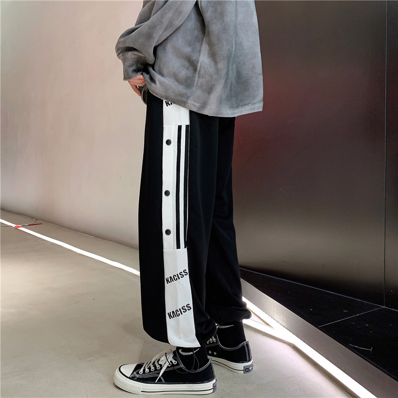 Quần ống rộng màu nhuộm phong cách Nhật Bản thời trang cho nam size M-2XL