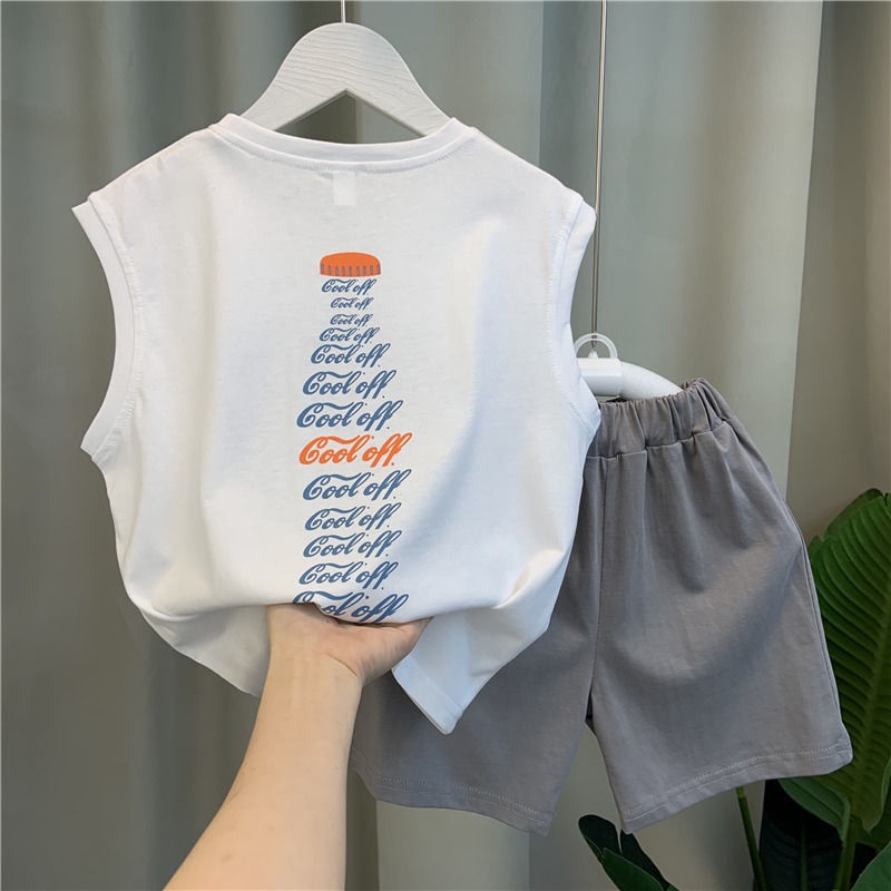 Set Đồ Mùa Hè 5 Món Gồm Áo Ba Lỗ In Họa Tiết Thời Trang Cho Bé Trai