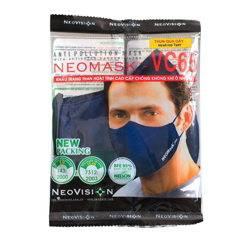 Combo 10 Khẩu trang than hoạt tính NeoVision NeoMask VC65 chuẩn N95 (TQG)-Chống bụi mịn PM2.5, lọc khuẩn BFE 95% | BigBuy360 - bigbuy360.vn