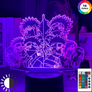 Japanese Anime 3d Night Lamp Naruto Figure Atmosphere for Kids Child Bedroom Decor Color Changing Touch Sensor Led Night Light