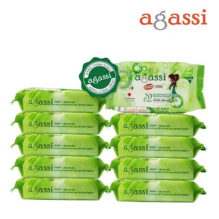 Combo 5 gói khăn ướt Agassi không mùi 20 tờ