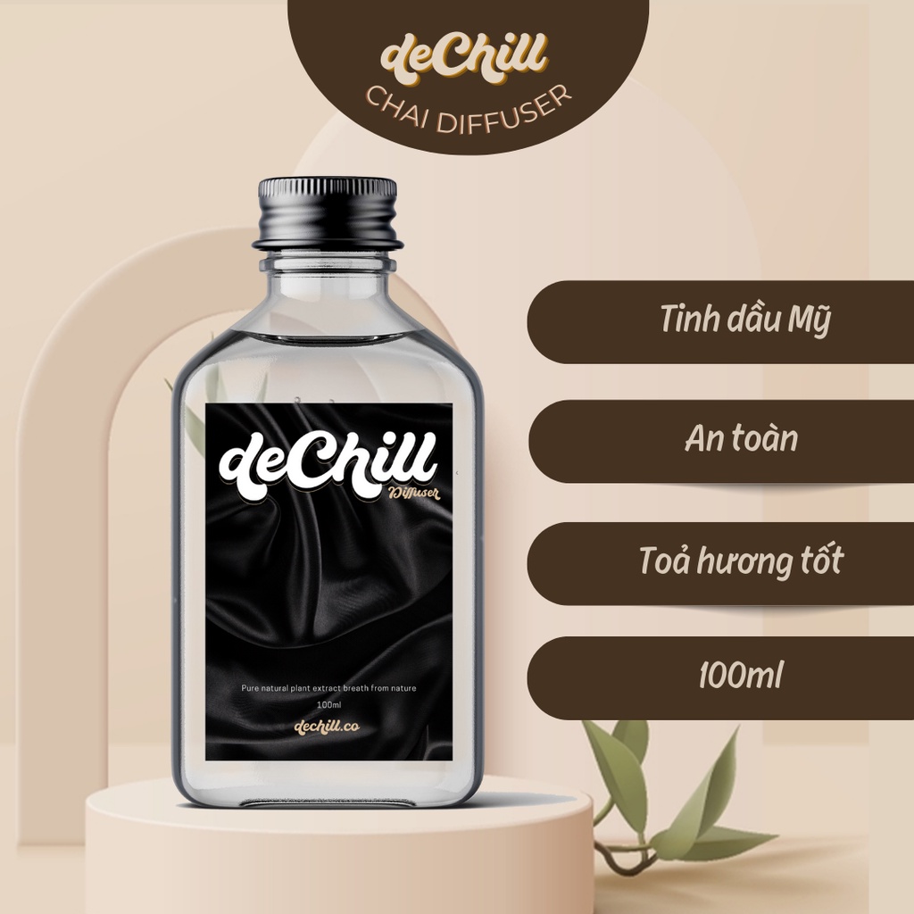 TInh dầu khuếch tán thơm phòng Diffuser Dechill BAY CONCEPT 100ml mùi hương thư giãn nhập khẩu Mỹ an toàn