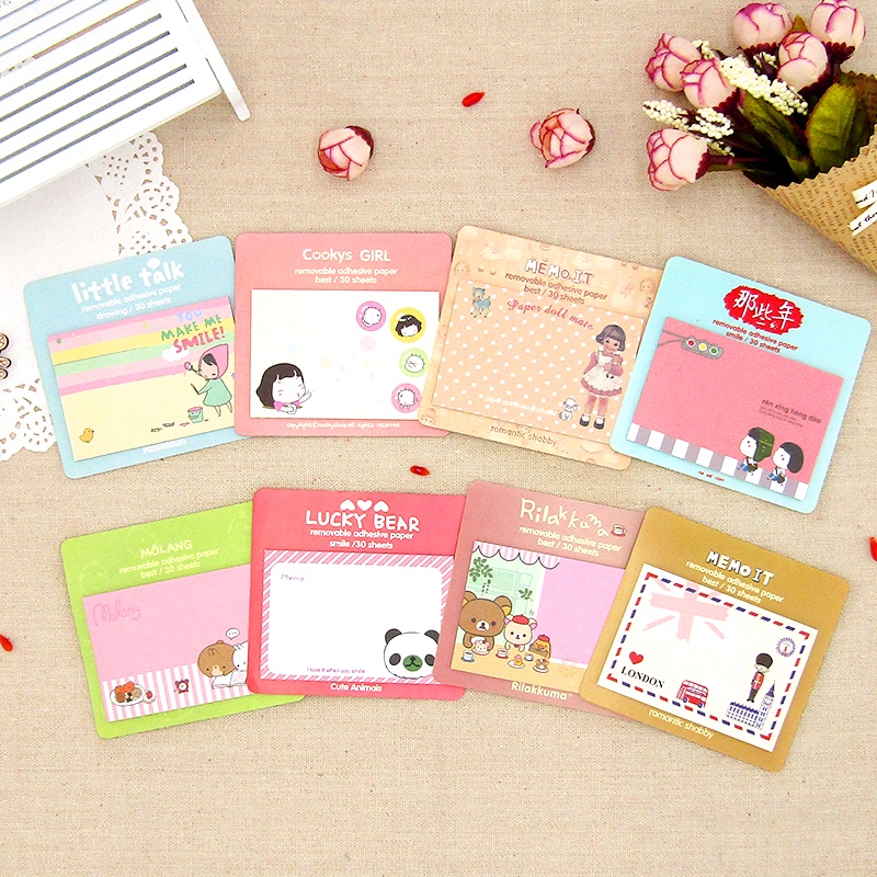 Giấy Ghi Chú Họa Tiết Hoạt Hình Sáng Tạo Dễ Thương Phong Cách Hàn Quốc