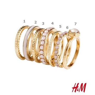 Set 02 nhẫn H&M chính hãng đính đá nhiều mẫu cách điệu