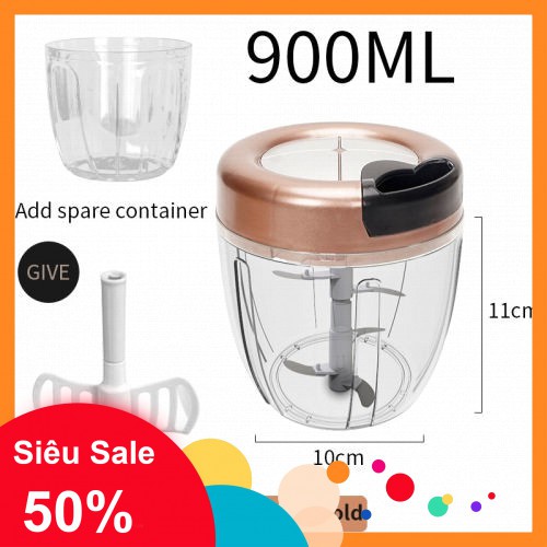 Sẵn hàng-Máy Xay Nhỏ Hành Tỏi 900ml Tiện Dụng-Tặng kèm lưỡi đánh trứng-Hàng cao cấp