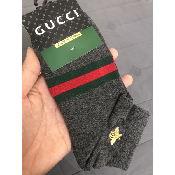 Tất nam cổ ngắn gucci thêu logo cao cấp - vớ nam hàng hiệu e