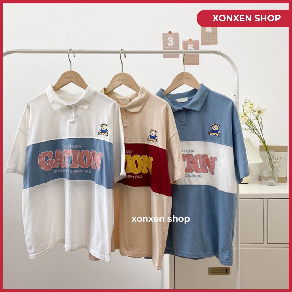 Áo thun nữ polo GATION , vải dày dặn , chất cotton thoáng mát freesize XONXEN 468 LÊ DUẪN ĐÀ NẴNG - mã 1062