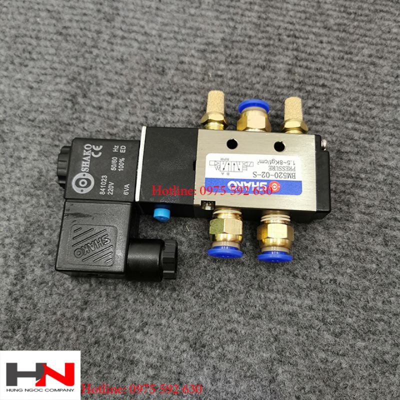 Bộ van điện từ 5/2 - BM520 dòng điện 220v, 24v, 12v
