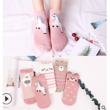Tất nữ cổ ngắn mùa đông hàn quốc vớ hình thú dễ thương cute siêu mịn cực ấm