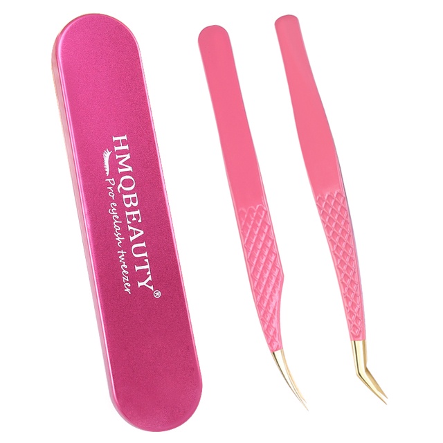 Lông mi kéo dài bằng thép không gỉ màu vàng cầu vồng chuyên nghiệp có khả năng chống chính xác và hộp lưu trữ elliptical túi da